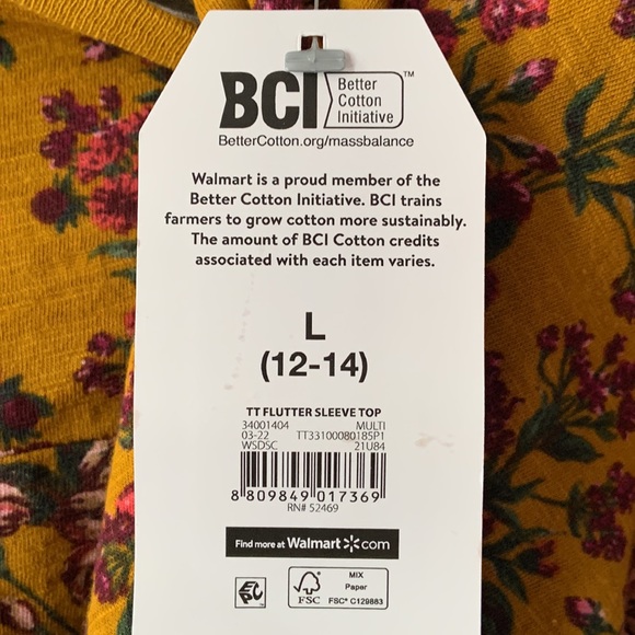 Time and Tru Flutter Sleeve Top (NWT) #43 - Picture 4 of 7